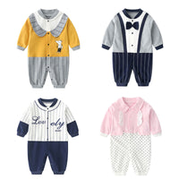 Load image into Gallery viewer, Baby Unisex Striped Animals Cartoon Print Jumpsuits Wholesale 220407128
