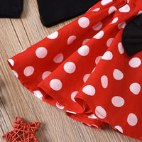 Load image into Gallery viewer, 3 Pieces Set Baby Kid Girls Polka dots Tops Dresses And Bow Headwear Wholesale 220407130
