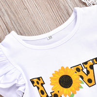 Load image into Gallery viewer, 2 Pieces Set Baby Kid Girls Letters Flower Print Tops And Leopard Shorts Wholesale 220407146
