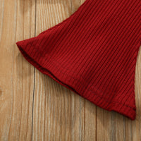 Load image into Gallery viewer, 2 Pieces Set Baby Kid Girls Solid Color Muslin&amp;Ribbed Rompers And Pants Wholesale 220407156
