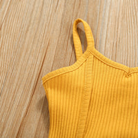 Load image into Gallery viewer, 2 Pieces Set Baby Kid Girls Solid Color Muslin&amp;Ribbed Rompers And Pants Wholesale 220407156
