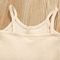 Load image into Gallery viewer, 2 Pieces Set Baby Kid Girls Solid Color Muslin&amp;Ribbed Rompers And Pants Wholesale 220407156
