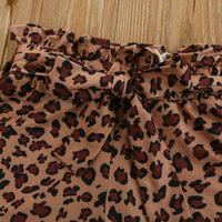 Load image into Gallery viewer, 2 Pieces Set Baby Kid Girls Solid Color Lace Tops And Leopard Shorts Wholesale 220407167
