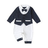 Load image into Gallery viewer, Baby Boys Striped Bow Jumpsuits Wholesale 220407170
