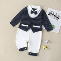 Load image into Gallery viewer, Baby Boys Striped Bow Jumpsuits Wholesale 220407170
