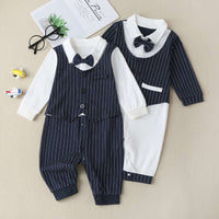Load image into Gallery viewer, Baby Boys Striped Bow Jumpsuits Wholesale 220407170
