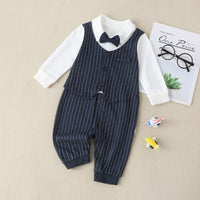 Load image into Gallery viewer, Baby Boys Striped Bow Jumpsuits Wholesale 220407170
