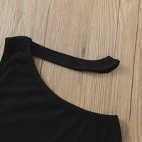 Load image into Gallery viewer, 2 Pieces Set Baby Kid Girls Solid Color Muslin&amp;Ribbed Tank Tops And Leopard Shorts Wholesale 220407209
