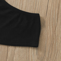 Load image into Gallery viewer, 2 Pieces Set Baby Kid Girls Solid Color Muslin&amp;Ribbed Tank Tops And Leopard Shorts Wholesale 220407209
