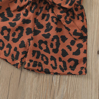 Load image into Gallery viewer, 2 Pieces Set Baby Kid Girls Solid Color Muslin&amp;Ribbed Tank Tops And Leopard Shorts Wholesale 220407209

