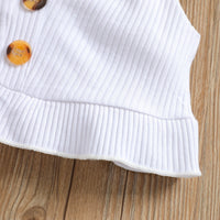 Load image into Gallery viewer, 2 Pieces Set Baby Kid Girls Muslin&amp;Ribbed Tank Tops And Solid Color Pants Wholesale 220407225
