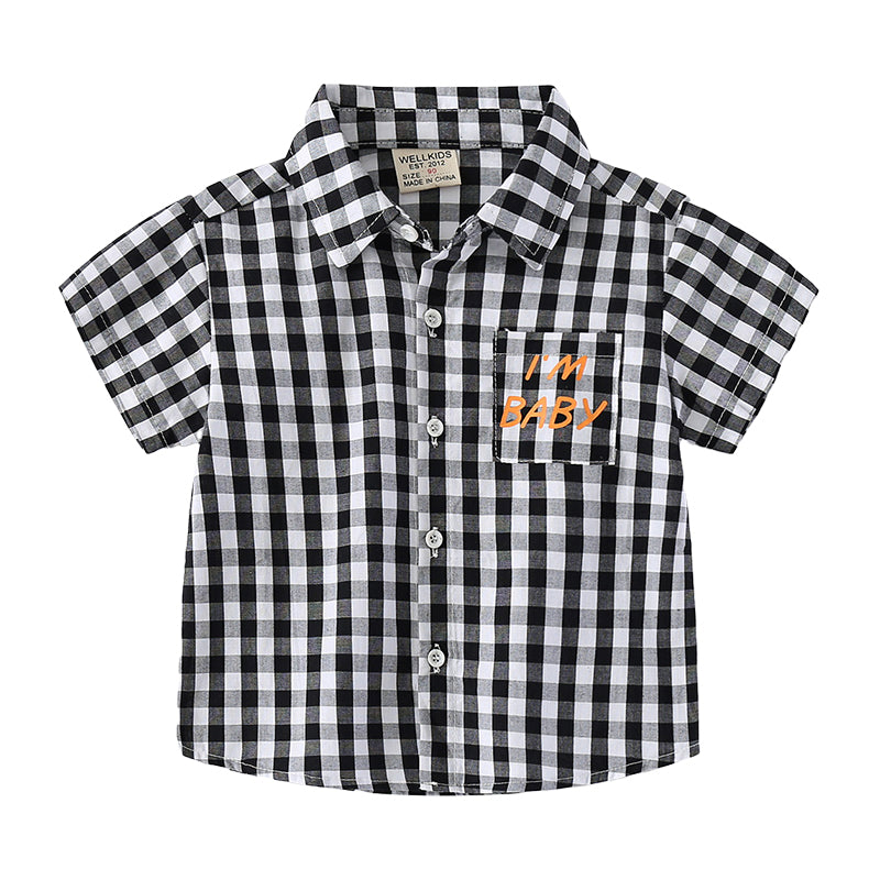 Baby Kid Boys Letters Checked Shirts Wholesale 220407255