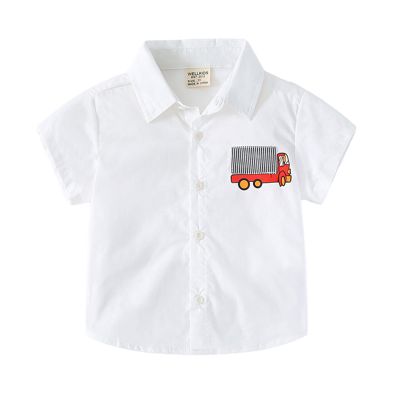 Baby Kid Unisex Car Print Shirts Wholesale 220407267