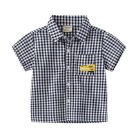 Load image into Gallery viewer, Baby Kid Boys Checked Cartoon Embroidered Shirts Wholesale 220407269
