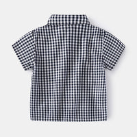 Load image into Gallery viewer, Baby Kid Boys Checked Cartoon Embroidered Shirts Wholesale 220407269
