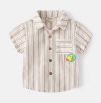 Load image into Gallery viewer, Baby Kid Boys Striped Cartoon Shirts Wholesale 220407279
