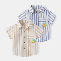 Load image into Gallery viewer, Baby Kid Boys Striped Cartoon Shirts Wholesale 220407279
