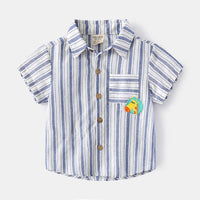 Load image into Gallery viewer, Baby Kid Boys Striped Cartoon Shirts Wholesale 220407279
