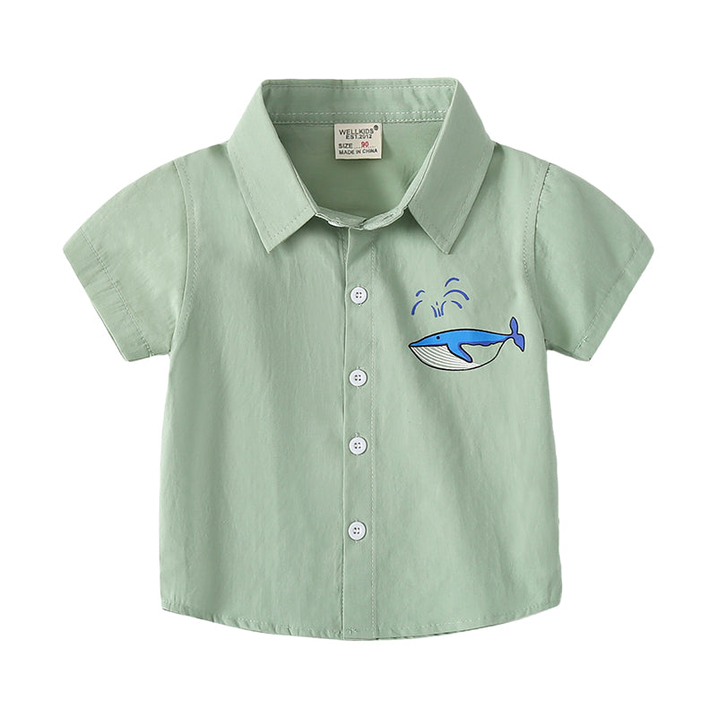 Baby Kid Boys Dinosaur Animals Cartoon Print Shirts Wholesale 220407296