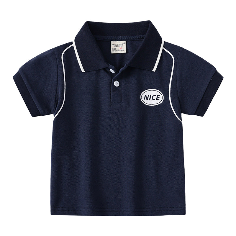 Baby Kid Boys Letters Color-blocking Print Polo Shirts Wholesale 220407304