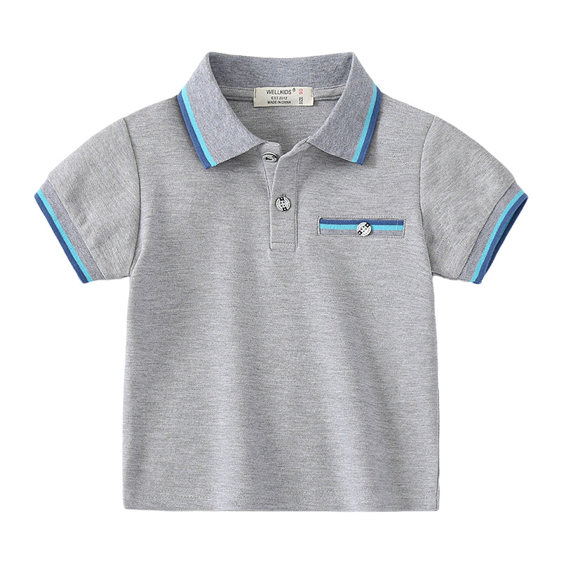 Baby Kid Boys Solid Color Polo Shirts Wholesale 220407310