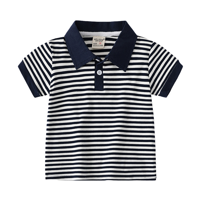 Baby Kid Boys Striped Polo Shirts Wholesale 220407315