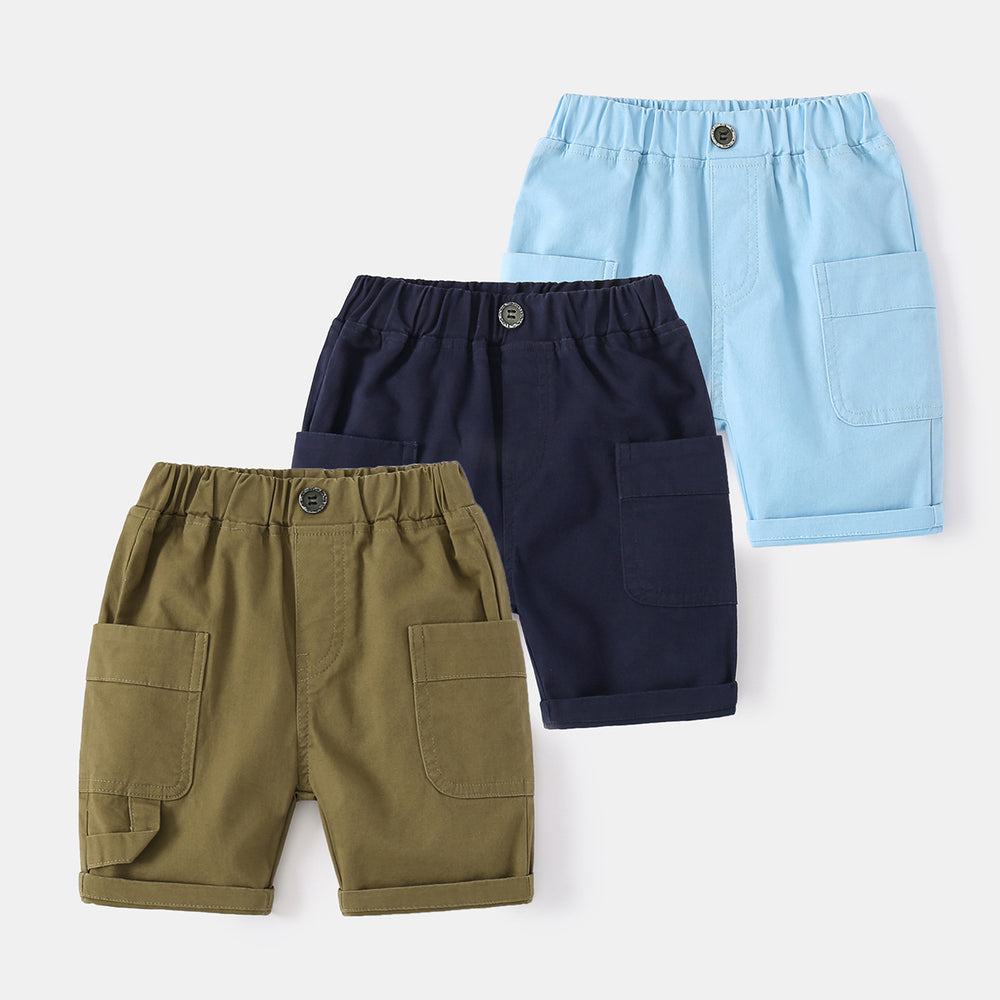 Baby Kid Boys Solid Color Shorts Wholesale 220407327