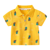 Load image into Gallery viewer, Baby Kid Boys Letters Cartoon Plant Print Polo Shirts Wholesale 220407332
