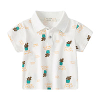 Load image into Gallery viewer, Baby Kid Boys Letters Cartoon Plant Print Polo Shirts Wholesale 220407332
