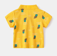 Load image into Gallery viewer, Baby Kid Boys Letters Cartoon Plant Print Polo Shirts Wholesale 220407332
