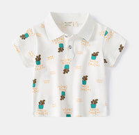 Load image into Gallery viewer, Baby Kid Boys Letters Cartoon Plant Print Polo Shirts Wholesale 220407332
