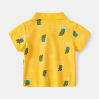 Load image into Gallery viewer, Baby Kid Boys Letters Cartoon Plant Print Polo Shirts Wholesale 220407332
