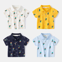 Load image into Gallery viewer, Baby Kid Boys Letters Cartoon Plant Print Polo Shirts Wholesale 220407332
