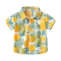 Load image into Gallery viewer, Baby Kid Boys Tropical print Plant Beach Shirts Wholesale 220407338

