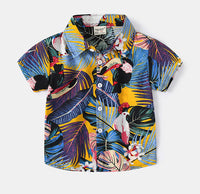 Load image into Gallery viewer, Baby Kid Boys Tropical print Plant Beach Shirts Wholesale 220407338
