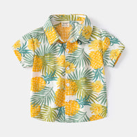 Load image into Gallery viewer, Baby Kid Boys Tropical print Plant Beach Shirts Wholesale 220407338
