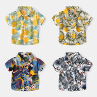 Load image into Gallery viewer, Baby Kid Boys Tropical print Plant Beach Shirts Wholesale 220407338

