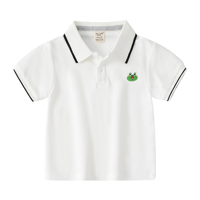 Baby Kid Boys Striped Fruit Animals Embroidered Polo Shirts Wholesale 220407358