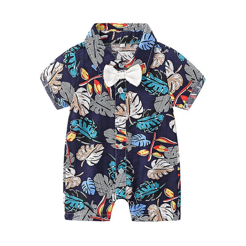 Baby Kid Boys Tropical print Bow Beach Jumpsuits Wholesale 22040740