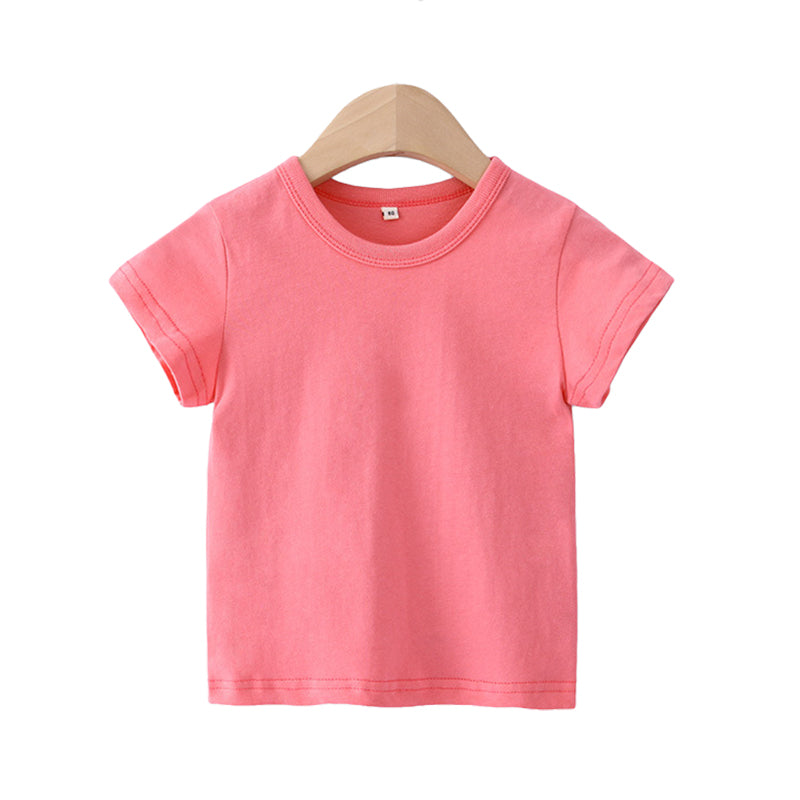 Baby Kid Big Kid Unisex Solid Color T-Shirts Wholesale 320411980