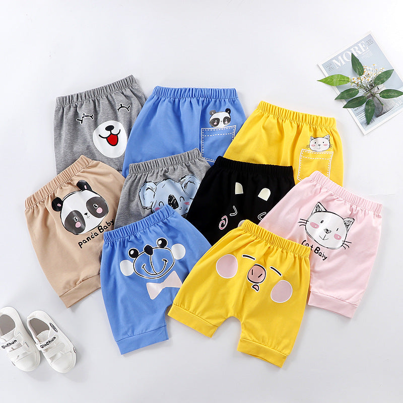 Baby Kid Unisex Animals Cartoon Expression Print Shorts Wholesale 220411115