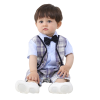 Load image into Gallery viewer, Baby Boys Checked Jumpsuits Wholesale 220411120
