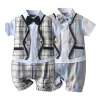 Load image into Gallery viewer, Baby Boys Checked Jumpsuits Wholesale 220411120
