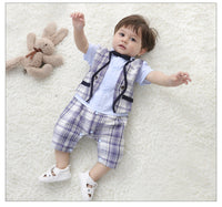 Load image into Gallery viewer, Baby Boys Checked Jumpsuits Wholesale 220411120
