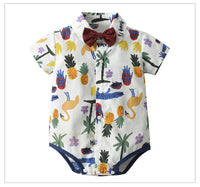 Load image into Gallery viewer, 2 Pieces Set Baby Kid Boys Print Rompers And Solid Color Shorts Wholesale 220411129
