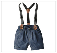 Load image into Gallery viewer, 2 Pieces Set Baby Kid Boys Print Rompers And Solid Color Shorts Wholesale 220411129
