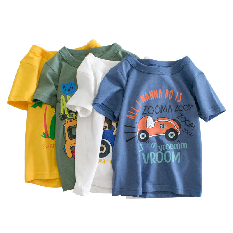 Baby Kid Boys Letters Car Print T-Shirts Wholesale 220411136