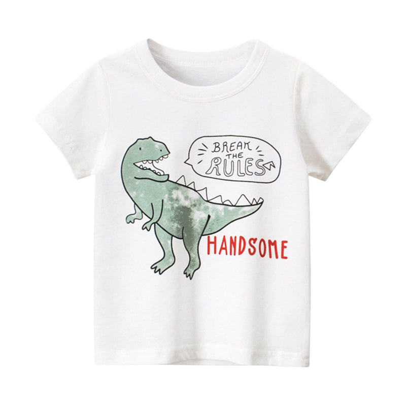 Baby Kid Boys Letters Dinosaur Print T-Shirts Wholesale 220411138