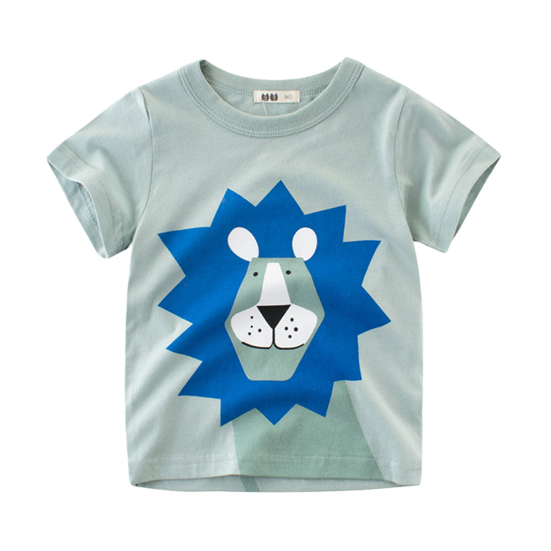 Baby Kid Boys Color-blocking Animals Print T-Shirts Wholesale 22041120