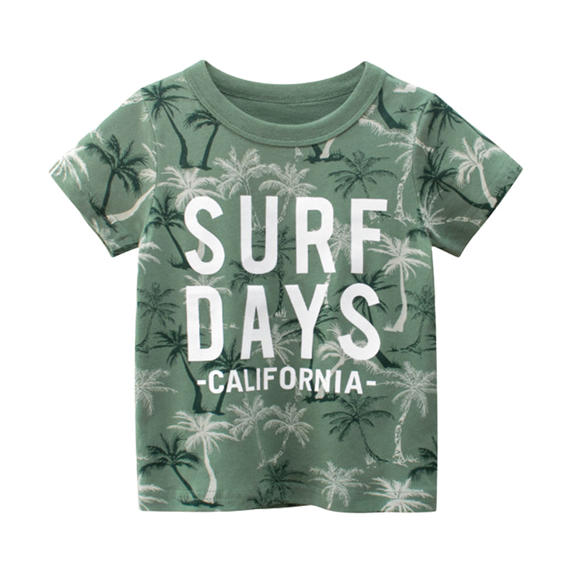 Baby Kid Boys Letters Tropical print T-Shirts Wholesale 220411206